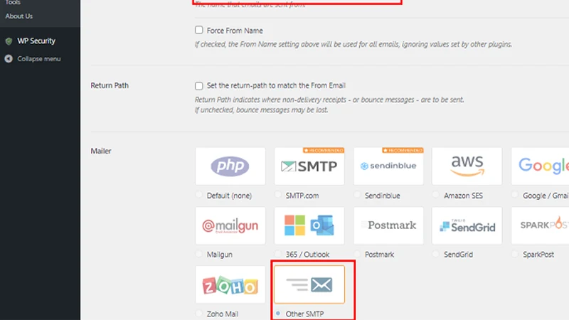 بخش Mailer