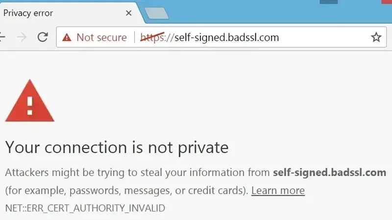 خطای گواهی SSL نامعتبر در پروتکل HTTPS