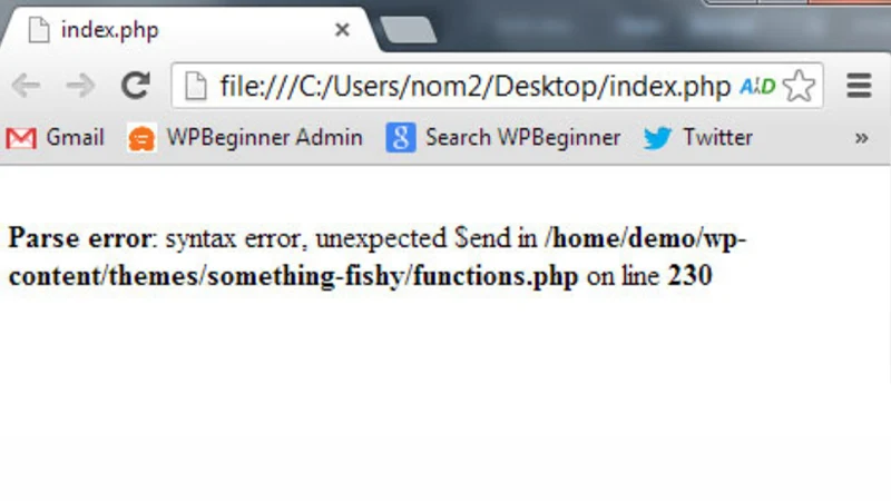 خطای Parse Error