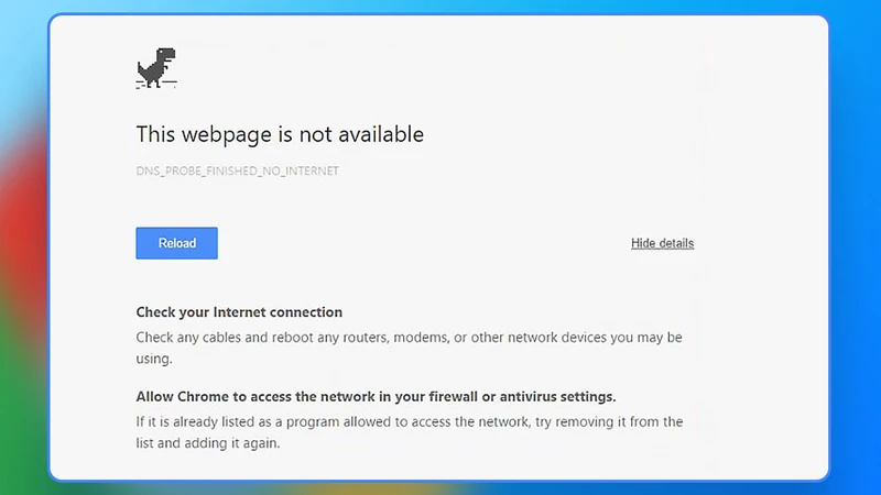 خطای دسترسی شما به اینترنت مسدود است در کروم